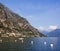 View on a town Limone on lake Garda and the Alpes.