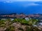 View of town Makarska in Croatia at late sunset