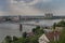 A view of the town of Novi Sad and Varadin Bridge from the Petrovaradin Fortress, Novi Sad