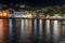 View of the town of Pylos located at southern Greece, captured at night