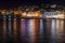 View of the town of Pylos located at southern Greece, captured at night