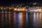 View of the town of Pylos located at southern Greece, captured at night