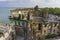 View at town Sirmione from Scaligero Castle in Italy