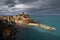 View of town Vernazza in morning light