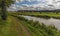 A view from the towpath of the Grand Union Canal near Wistow, UK