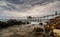 view of the Trabocco Turchino fishing machine and hut on the Abruzzo coast in Italy