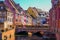 View of traditional colorful buildings in the historical old town of Colmar, Alsace wine region in France