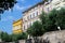 View of traditional colorful croatian buildings in the old town of Pula, Croatia