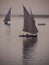 View of traditional felucca boats on the river Nile, Egypt