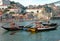 View of traditional portwine boats on river Douro in Porto, Portugal
