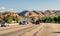 View of traffic on the 101 Ventura Freeway in Southern California.