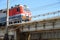 View of the train passing through the bridge of the North Caucasus Mainline. Railway