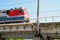 View of the train passing through the bridge of the North Caucasus Mainline. Railway