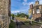 A view from the train station along the viaduct in the town of Knaresborough in Yorkshire, UK