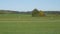 View from the train window to Bavarian villages and green fields