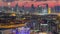 View of transition from day to night in Dubai city, United Arab Emirates Timelapse Aerial