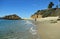 View of Treasure Island and coastline in Laguna Beach, California.