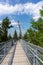 View of the tree top path and trail in the hills of southern Bavaria in Scheidegg