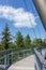 View of the tree top path and trail in the hills of southern Bavaria in Scheidegg