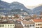 View of Trento with the Doss hill and the temple in the backgrou