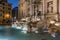 View of Trevi fountain at night, Rome Italy