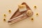 View of triangle wooden dish with