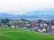 View of the Triesenberg settlement and the Rhine river valley Rheintal - Liechtenstein