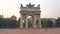 View of the triumphal arch of the Porta Sempione. Milan, Italy