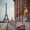 View from Trocadero on Eiffel tower, Paris