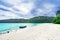 View on tropical beach in national park natural Utria next to Nuqui, Colombia