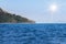 View of the tropical beach on small limestone island in andaman sea