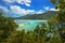 View of the tropical island with Snake Island. El Nido, Philippines