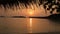 View of tropical lagoon with luxury Overwater Bungalows at sunrise or sunset on Maldives