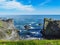 View trough the cliffs near gatklettur in iceland