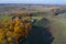 View of Truvor hillfort in golden autumn. Izborsk