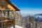 View from Tserkovka mountain on the Altai Mountains in winter.