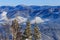 View from Tserkovka mountain on the Altai Mountains in winter.