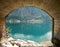 The view from the tunel by the sea in adriatic sea in mintenegro