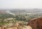 View of Tungabhadra river from top monkey temple, Hampi, India