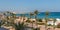 A view from Tunisian hotel room on the beach and Mediterranean sea