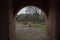 View from the tunnel of Medici Fortress of Santa Barbara. Pistoia. Tuscany. Italy.