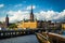 View of the Tunnelbana tracks and Galma Stan from Slussen, in S