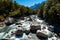 View of Tutoko river, Milford Sound, New Zealand