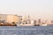 View of Two boat at sumida river viewpoint in tokyo,