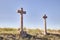 View of two crosses carved in stone