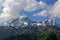 View of the two peaks of Mount Ushba