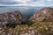 View between two rocks on Lake Baikal from Olkhon Island