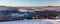 View from Tyniok hill in winter Beskid Slaski mountains in Poland