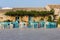 View of a typical rustic house in Marzamemi, a small fisher village in southeastern Sicily, and the main town square