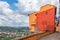 View of the umbrian hills from the terrace of the city of Orte